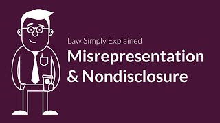 Misrepresentation and Nondisclosure  Contracts  Defenses amp Excuses [upl. by Lourie952]