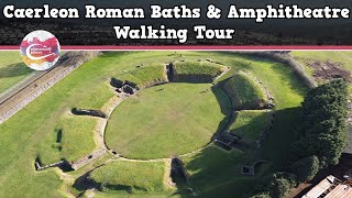 CAERLEON ROMAN BATHS amp AMPHITHEATRE WALES  Walking Tour  Pinned on Places [upl. by Yllah]