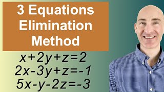 Solving Systems of 3 Equations Elimination [upl. by Amilas466]