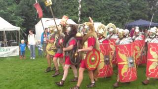 Roman Reenactment at the Amphitheatre in Caerleon Marching In [upl. by Isia154]