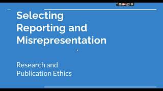 Selective Reporting and Misrepresentation of data Research and Publication ethics Phd coursework [upl. by Akenahc698]